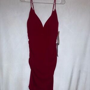 Elegant Red Spaghetti Strap Dress